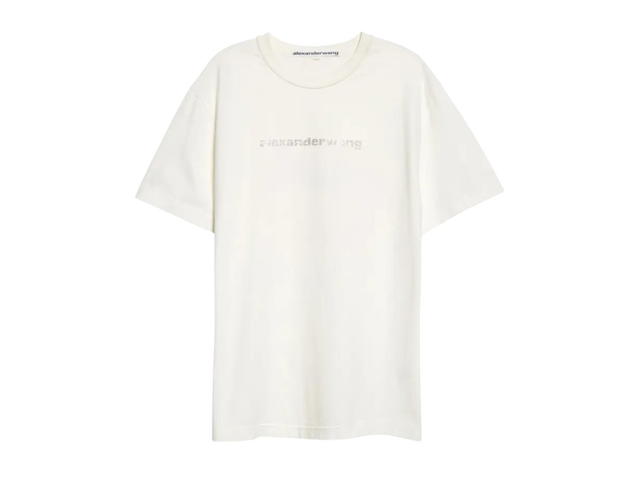 Alexander Wang Alexander Wang Hotfix Logo Grill Oversize Graphic Tee White - view 1