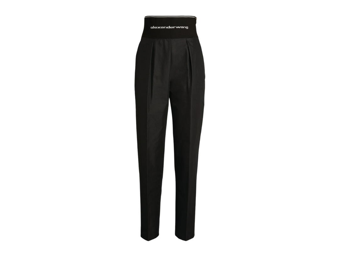 Alexander Wang Alexander Wang Logo Waistband Tailored Trousers Black