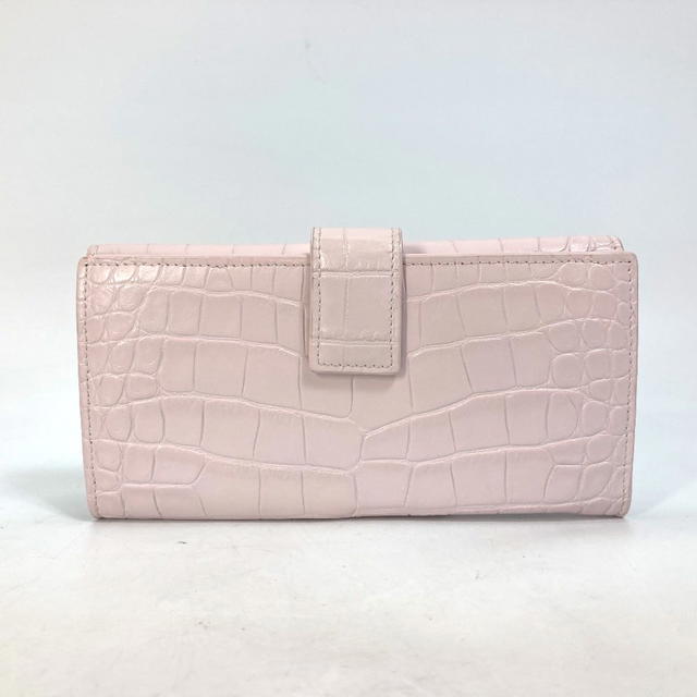 Alexander Wang Alexander Wang Rhinestone Skull skull Croco embossed Long Wallet Leather pink - view 3
