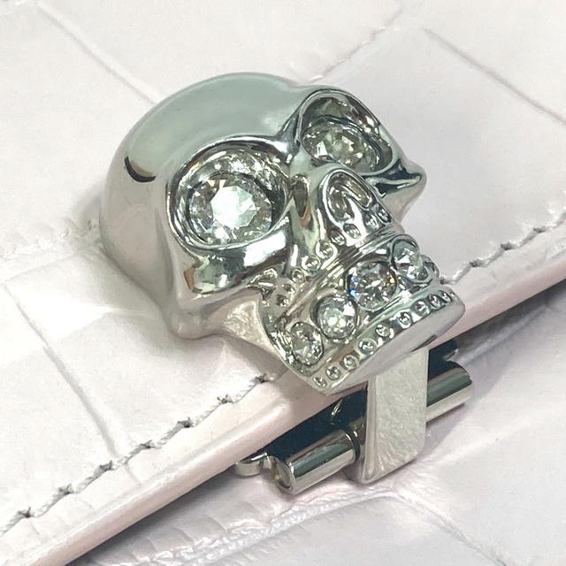 Alexander Wang Alexander Wang Rhinestone Skull skull Croco embossed Long Wallet Leather pink - view 4