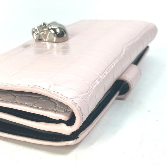 Alexander Wang Alexander Wang Rhinestone Skull skull Croco embossed Long Wallet Leather pink - view 5