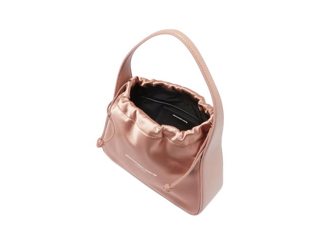 Alexander Wang Alexander Wang Small Ryan Shoulder Bag In Satin And Leather Sandstone - view 3