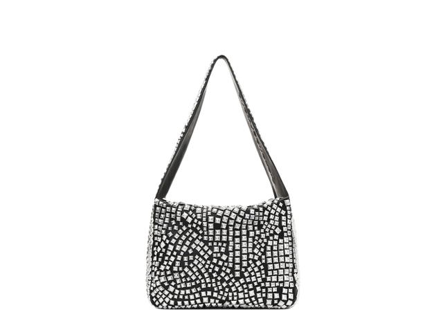 Alexander Wang Alexander Wang Spike Medium Hobo Bag In Studded Leather With All Over Stud Embellishments Black - view 2