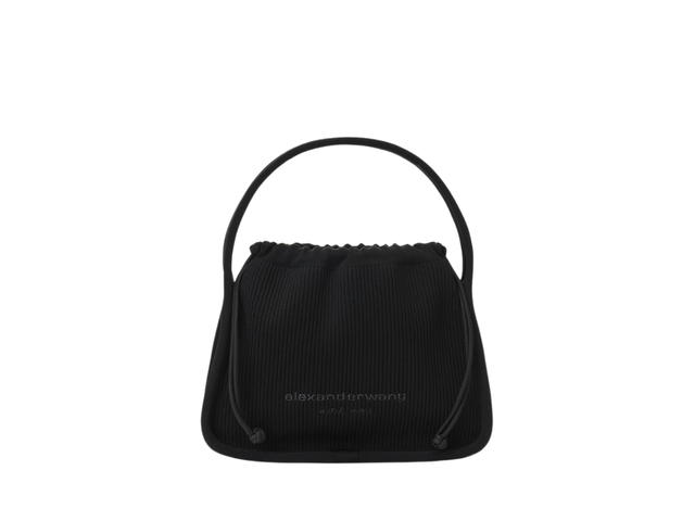 Alexander Wang Alexanderwang Ryan Small Bag In Rib Knit With Printed Logo Black - view 1