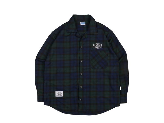 Alternates Alternates Check Open Shirt Green - view 1