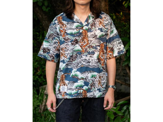 Alternates Alternates Hawaii Tiger Open Shirt Blue - view 4
