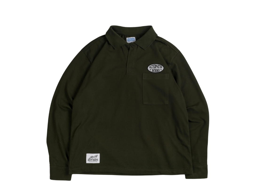 Alternates Alternates Polo Logo Shirt Olive Green