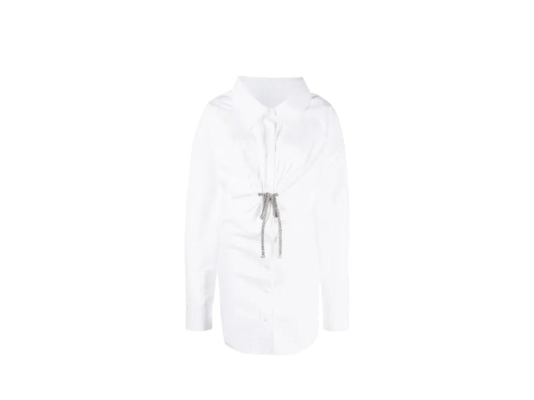 Alexander Wang Alexander Wang Twist-front Shirt Mini Dress White (Women's)