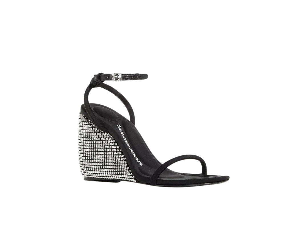 Alexander Wang Alexander Wang Dahlia Crystal Embellished Wedge Sandal Black (Women's)