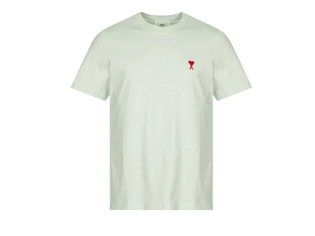 Ami Paris AMI Alexandre Mattiussi Heart Logo T-Shirt Pale Green