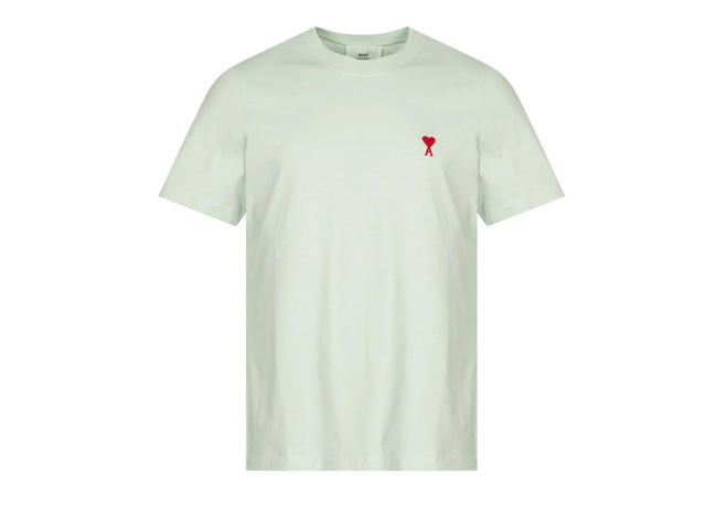 Ami Paris AMI Alexandre Mattiussi Heart Logo T-Shirt Pale Green - view 1
