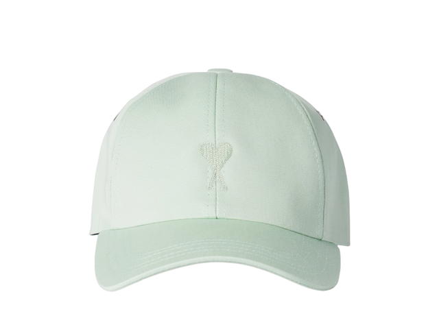Ami Paris Ami De Coeur Cap In Cotton Gabardine Aqua - view 1