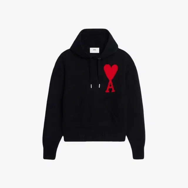 Ami Paris AMI de Coeur Oversize Intarsia Hoodie Black - view 1