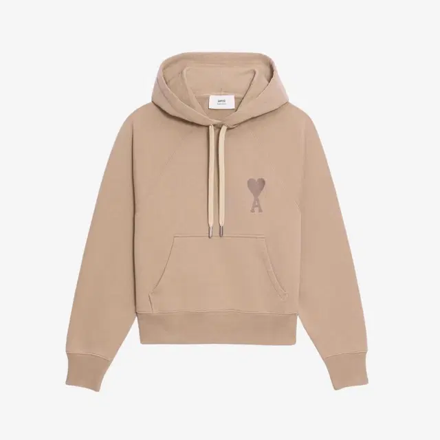 Ami Paris AMI de Coeur Tone-On-Tone Hoodie Beige Fonce - view 2