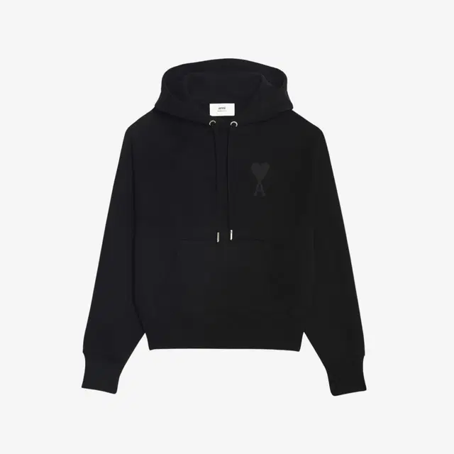 Ami Paris AMI de Coeur Tone-On-Tone Hoodie Black - view 2