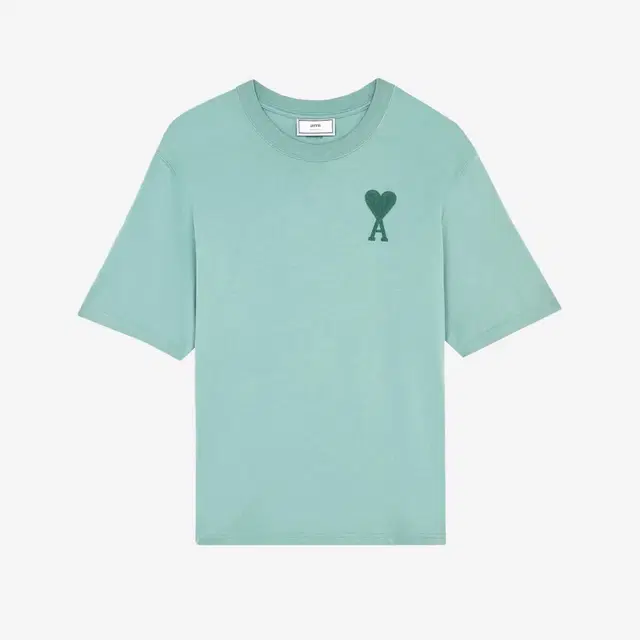 Ami Paris AMI de Coeur Tone-On-Tone T-Shirt Green Aqua - view 1