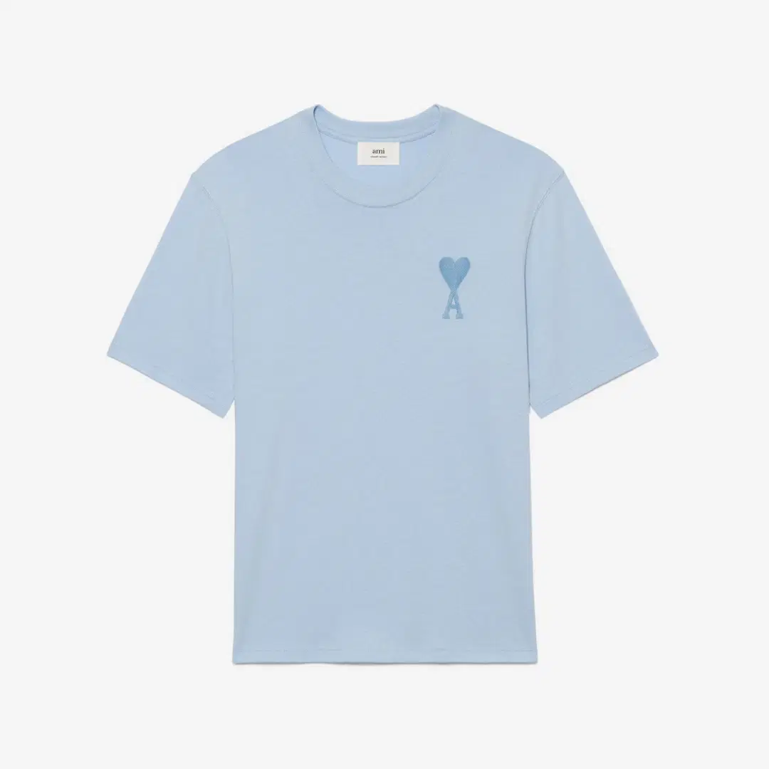 Ami Paris AMI de Coeur Tone-On-Tone T-Shirt Sky Blue - 22SS