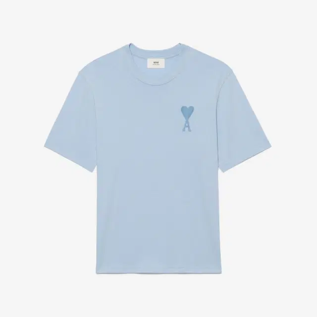 Ami Paris AMI de Coeur Tone-On-Tone T-Shirt Sky Blue - 22SS - view 2