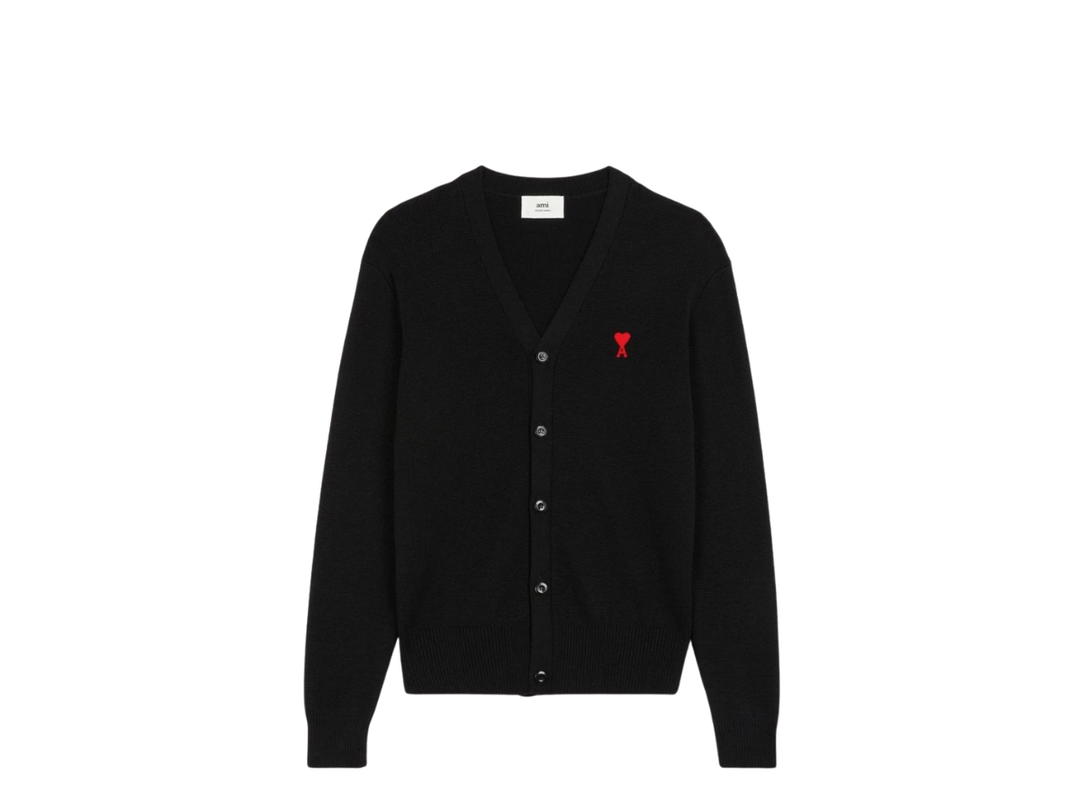 Ami Paris Ami de Coeur Wool Cardigan Black Noir (SS22)