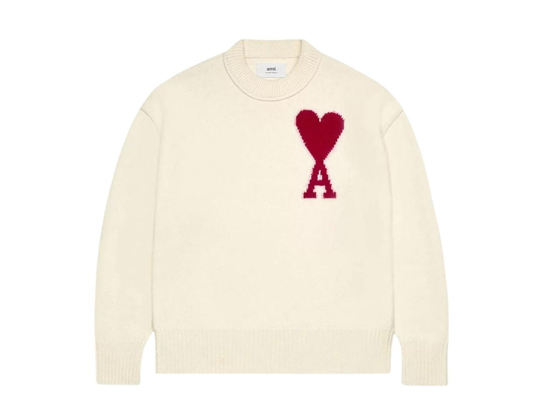 Ami Paris Ami Paris ADC Sweater Off White Red