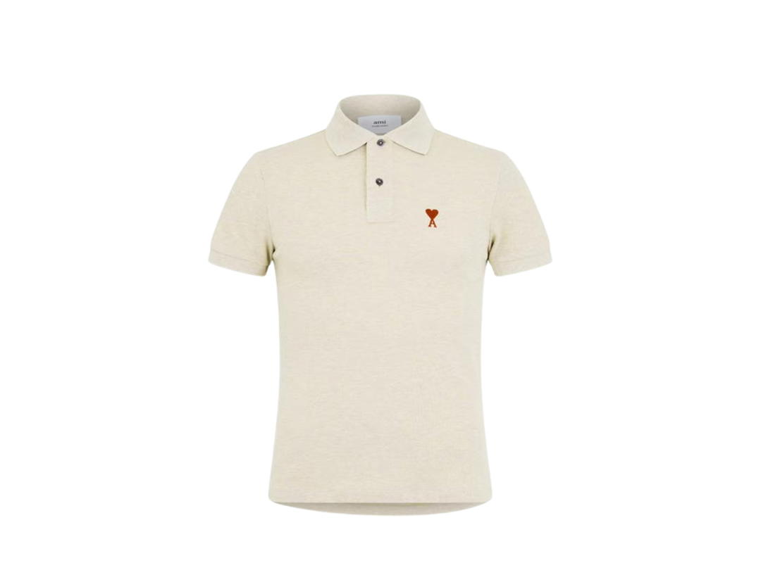 Ami Paris Ami Paris Ami De Coeur Polo Shirt Beige
