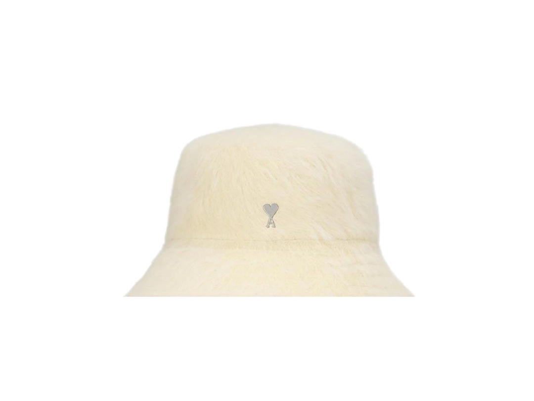 Ami Paris Ami Paris Ami De Coeur Stud Bucket Hat In Blended Angora Ivory