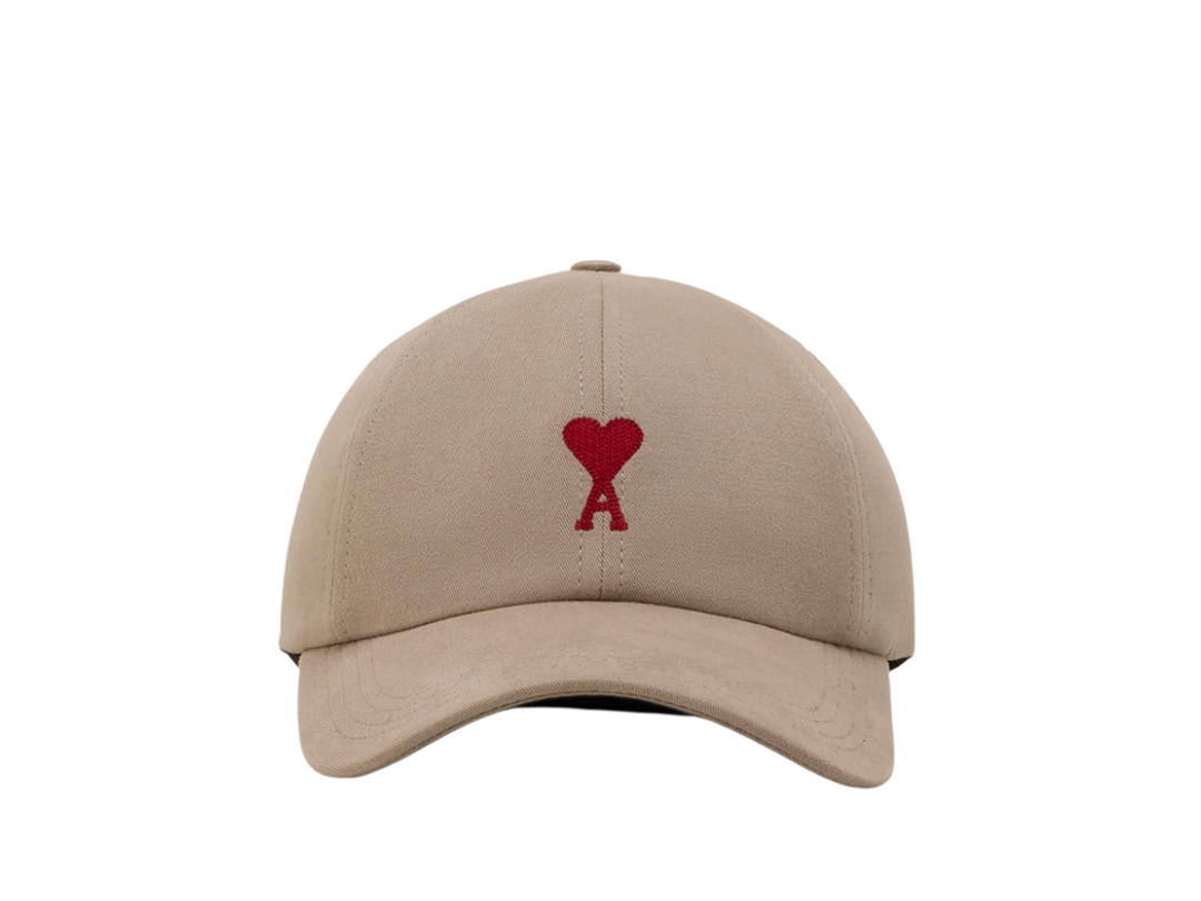 Ami Paris Ami Paris Red Ami De Coeur Embroidery Cap Light Taupe