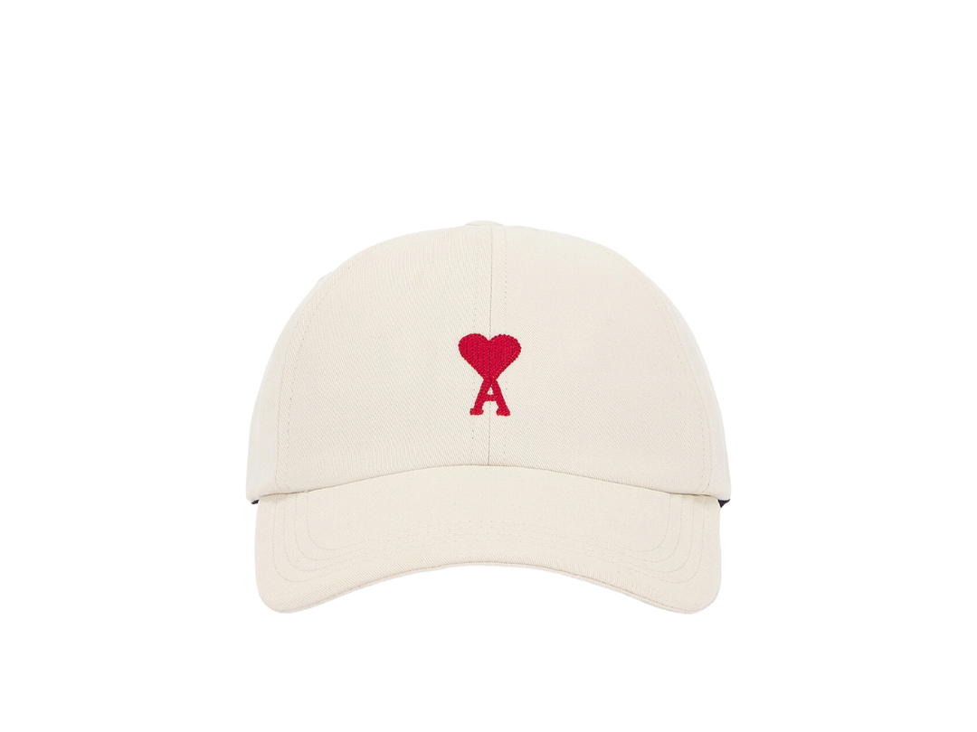 Ami Paris Ami Paris Beige Red Ami de Coeur Embroidery Cap Chalk