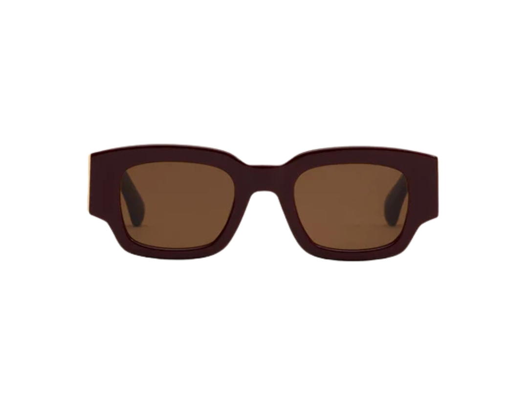 Ami Paris Ami Paris Burgundy 75001 Sunglasses In Eggplant Acetate Frame With Brown Lens