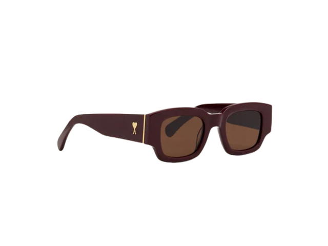 Ami Paris Ami Paris Burgundy 75001 Sunglasses In Eggplant Acetate Frame With Brown Lens - view 2