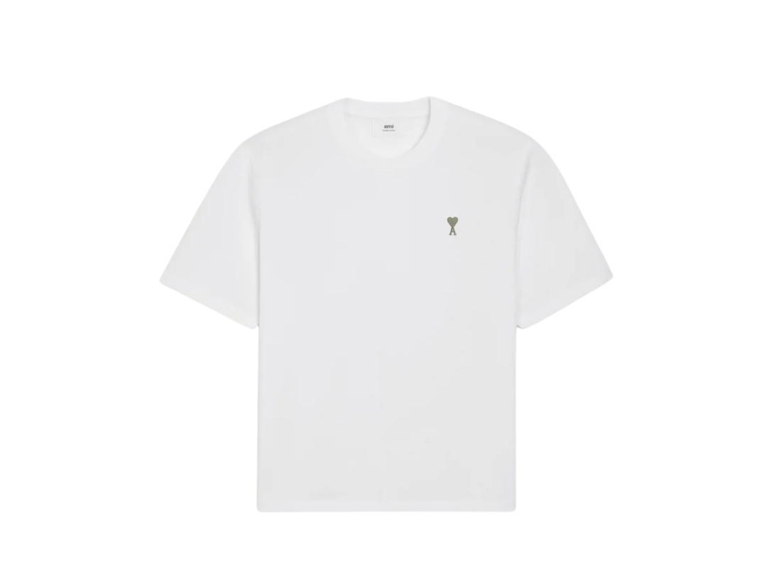 Ami Paris Ami Paris De Coeur T-Shirt Heather White Sage
