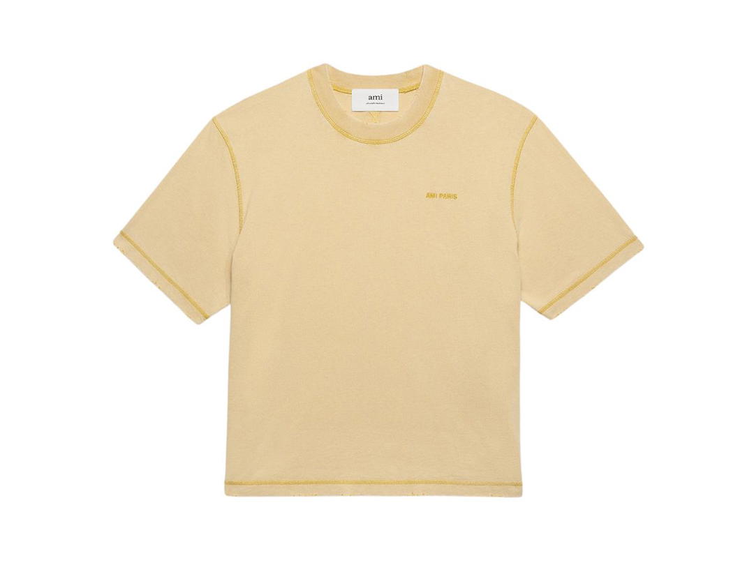 Ami Paris Ami Paris Fade Out T-Shirt In Fade Out Cotton Jersey Vanilla Cream