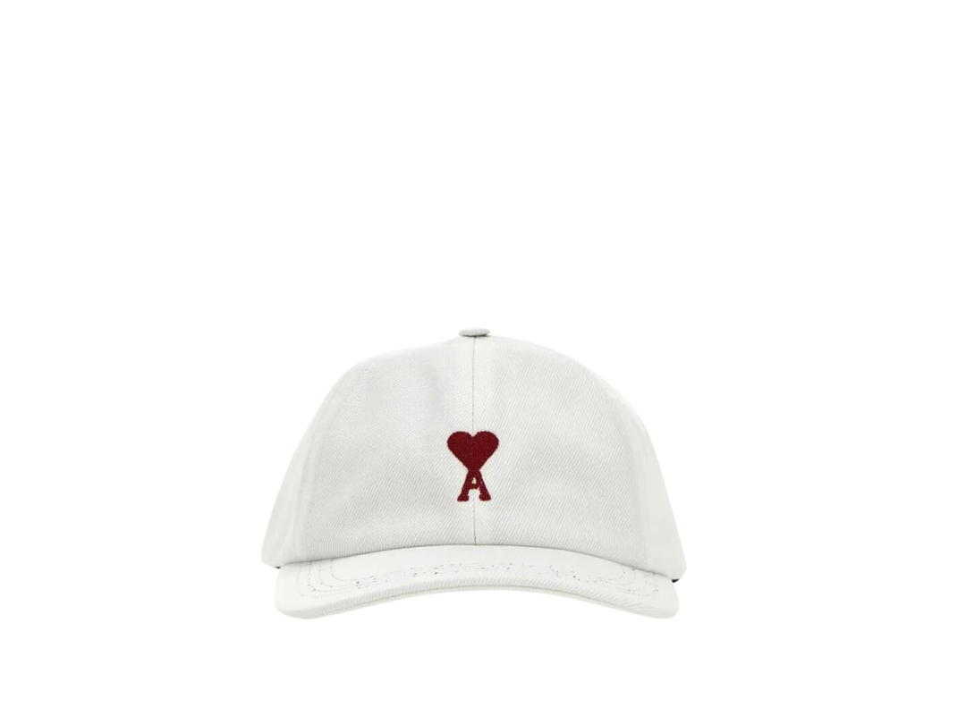 Ami Paris Ami Paris Logo Embroidered Baseball Cap Ivory