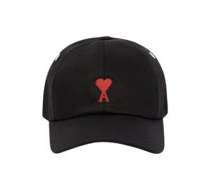 Buy Ami Paris Red Ami De Coeur Embroidery Cap Black at Sasom – Authentic and Ready to Ship