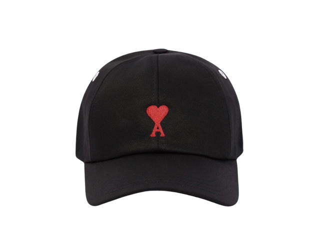 Ami Paris Ami Paris Red Ami De Coeur Embroidery Cap Black - view 1