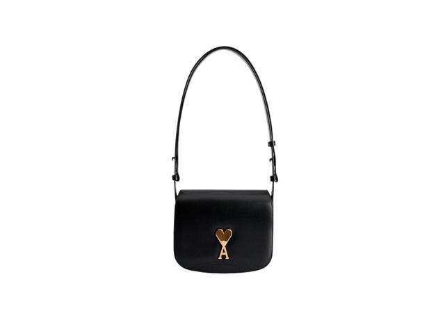 Ami Paris Ami Paris Small Paris Bags In Smooth Leather With Brass Hardware Black - view 1