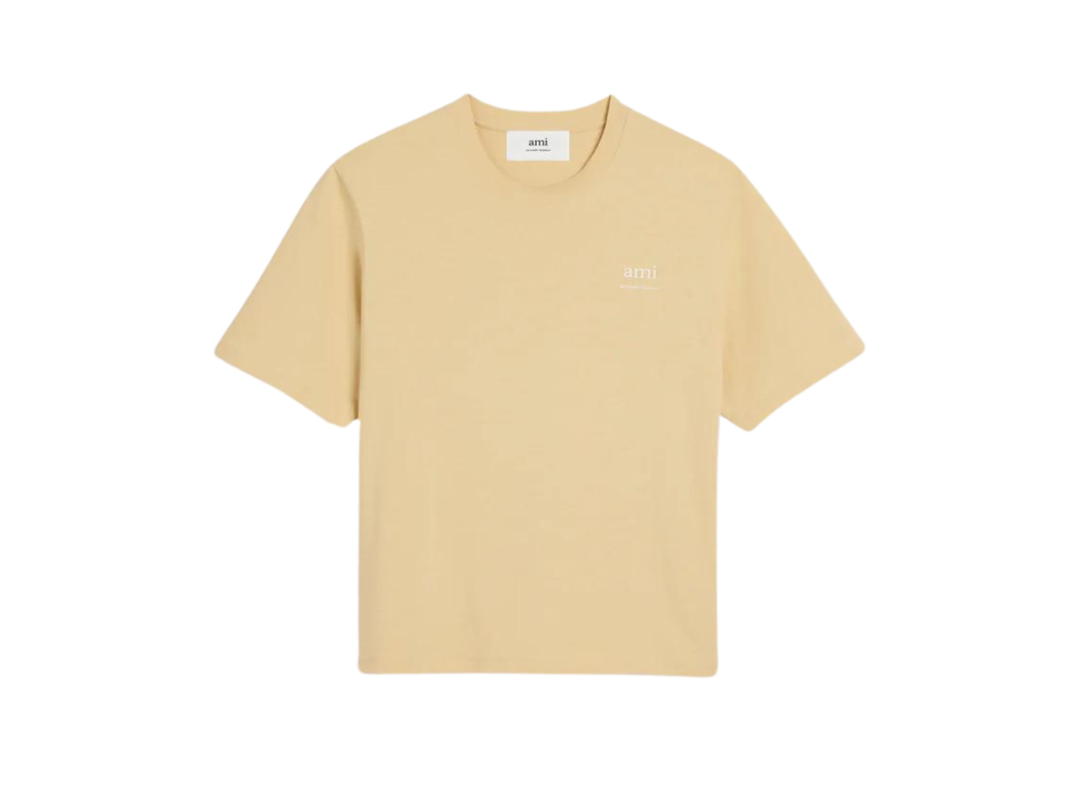 Ami Paris Ami Paris Tonal Ami De Coeur T-Shirt In Heavy Jersey Organic Cotton Cream