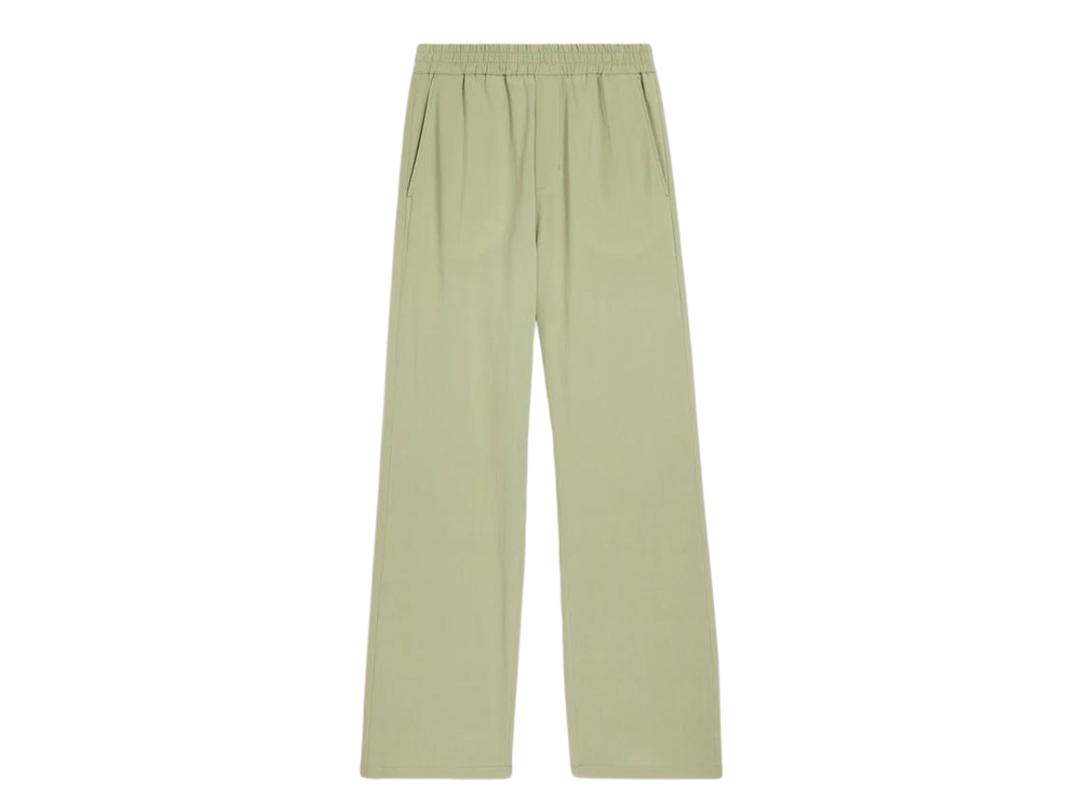 Ami Paris Ami Paris Wide El asticated Waist Trousers In Cotton Crepe Sage