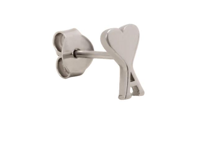 Ami Paris Ami Paris Silver Brass Ami de Coeur Studs Earring - view 2