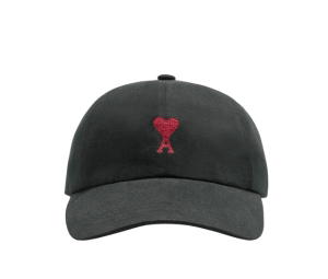 Buy Ami Red De Coeur Embroidery Cap Black at Sasom – Authentic and Ready to Ship