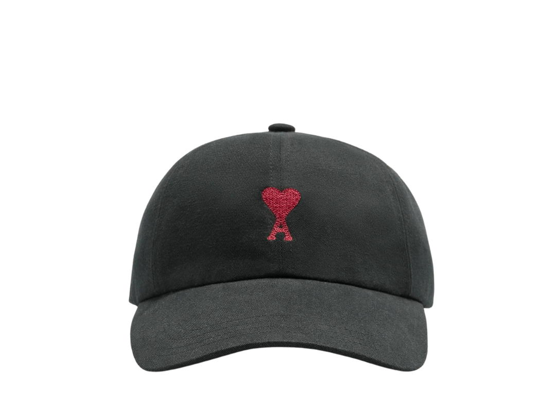 Ami Paris Ami Red De Coeur Embroidery Cap Black