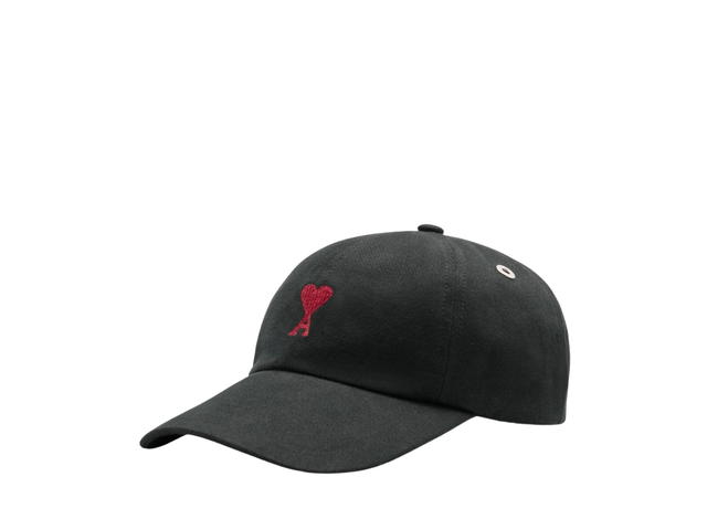 Ami Paris Ami Red De Coeur Embroidery Cap Black - view 2