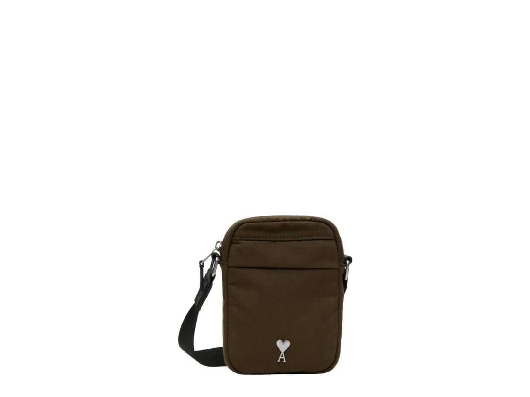 Ami Paris Ami Paris De Coeur Crossbody Bag Khaki