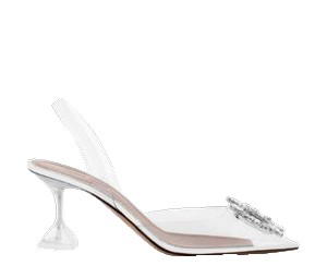Buy Amina Muaddi Begum Glass 70 Transparent PVC at Sasom – Authentic and Ready to Ship