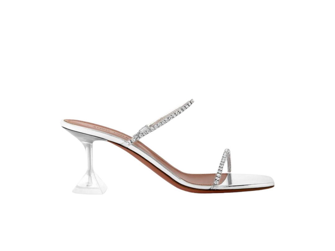 Amina Muaddi Amina Muaddi Gilda Crystal-Embellished PVC Slide Sandals
