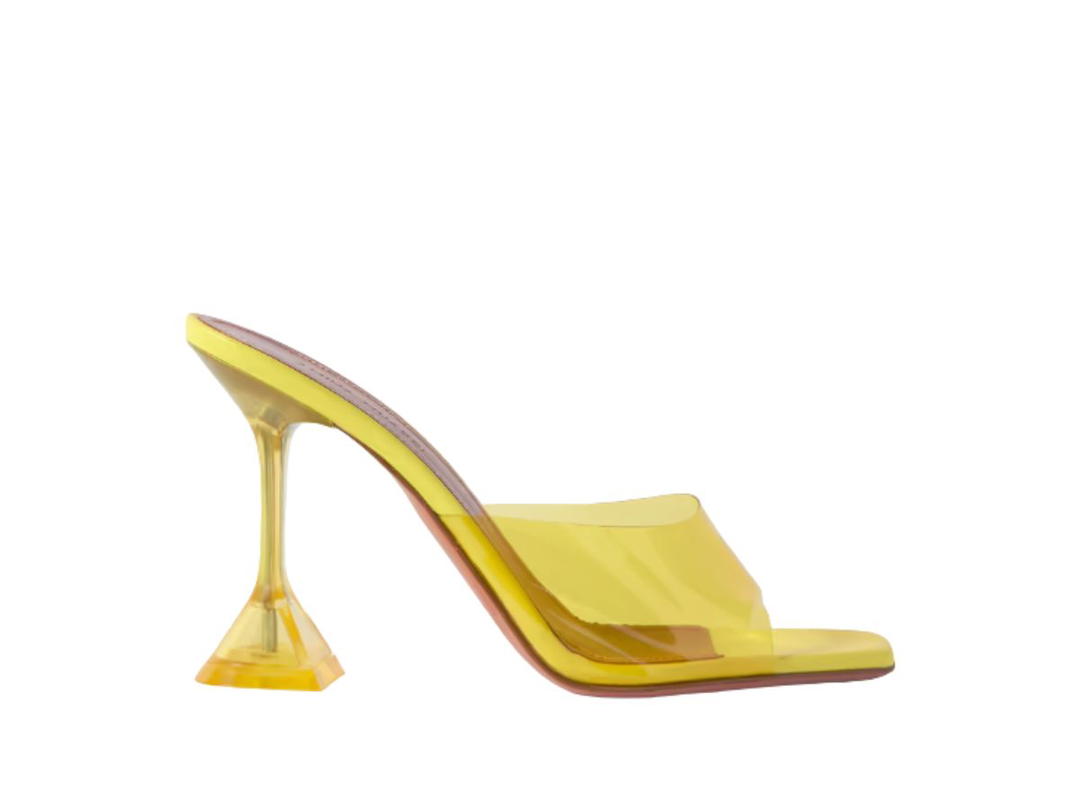 Amina Muaddi Amina Muaddi Lupita Glass Slipper Jungle Yellow PVC