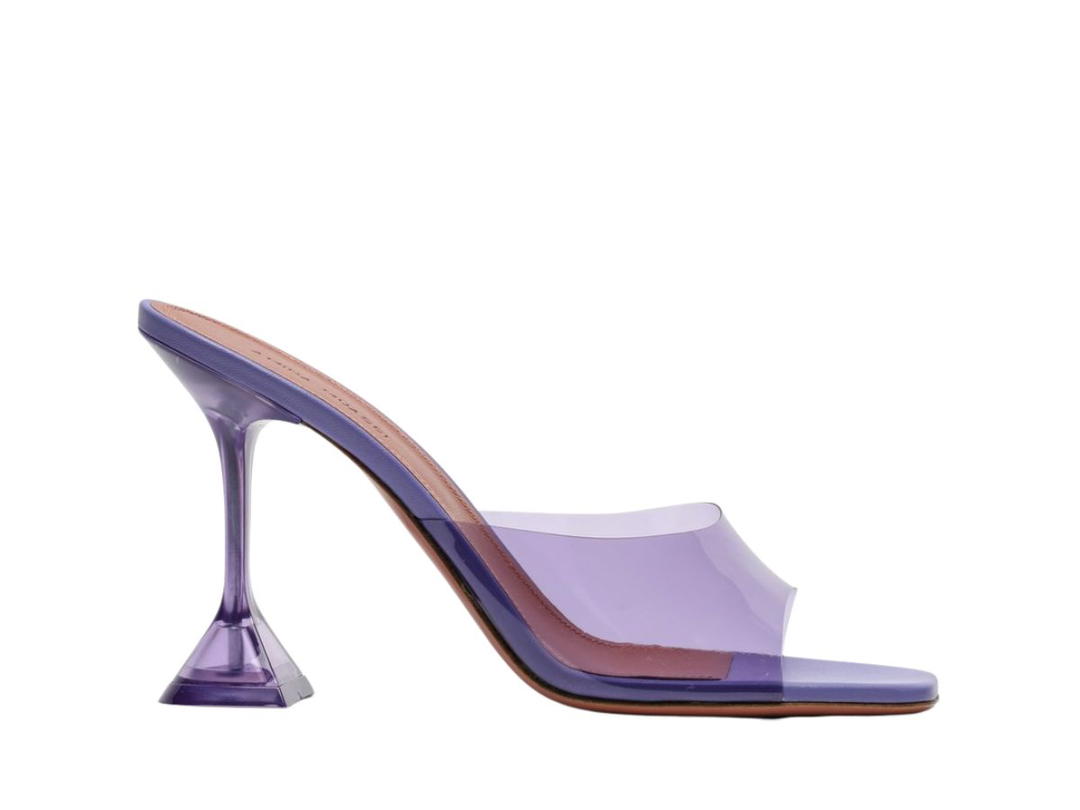 Amina Muaddi Amina Muaddi Lupita Glass Slipper Purple PVC