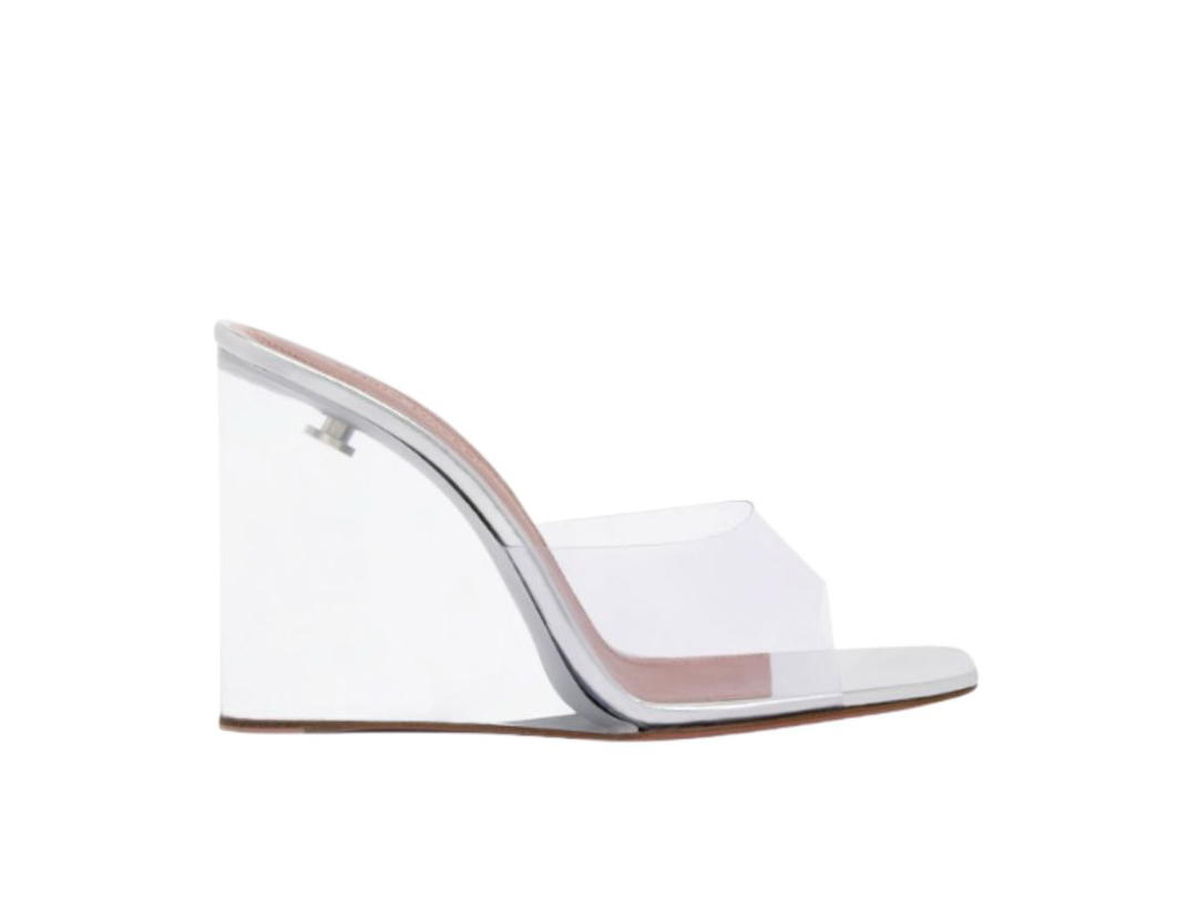Amina Muaddi Amina Muaddi Lupita Glass Wedge Transparent PVC