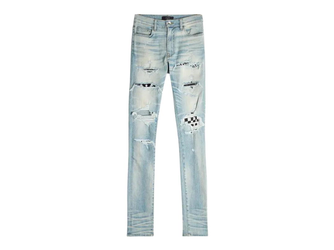 AMIRI AMIRI Art Patch Distressed Skinny Jeans
