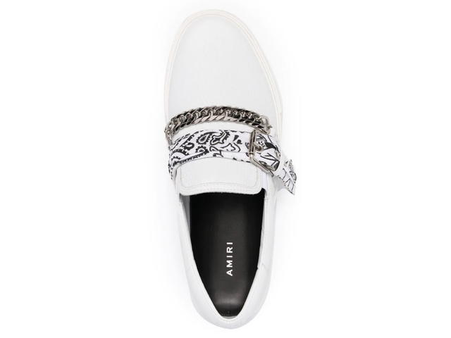 AMIRI AMIRI Bandana Chain Slip-On Sneakers White - view 3
